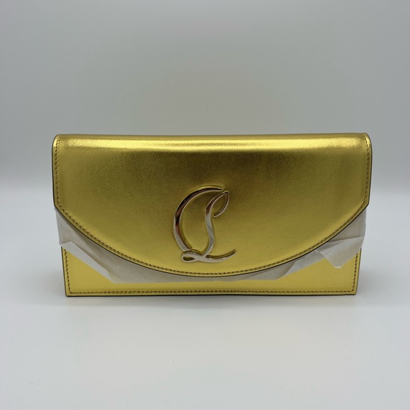 COPY - Brand New Louboutin Gold Clutch On Chain Loubi54 leather handbag - Picture 2 of 14